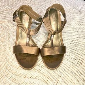 Strappy Bronze Kenneth Cole Reaction Heels Size 6
